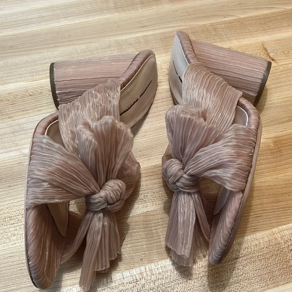Loeffler Randall Penny Pleated Bow Heels Size 7.5